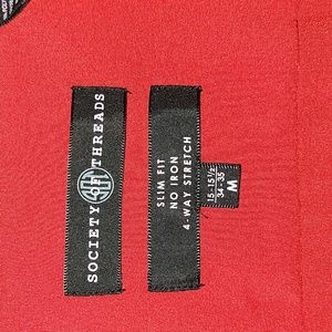 Mens red button up dress shirt